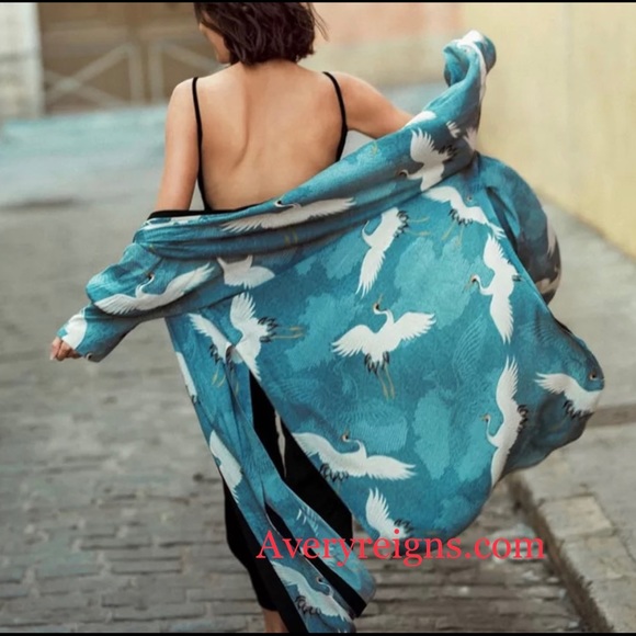 💕Sale💕”Crane”duster/robe/kimono - Picture 2 of 13